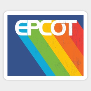 EPCOT vintage style retro rainbow fan art by Kelly Design Company Sticker